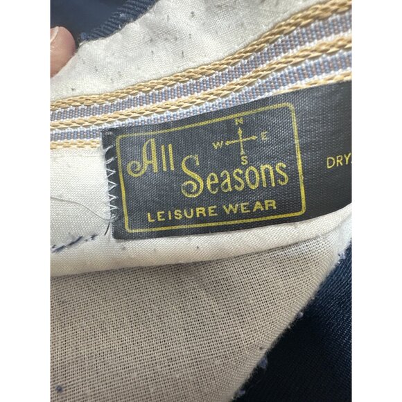 All Seasons Leisure Wear Mens 34x32 Navy Leisure Dress Pants Machine Washable - Picture 2 of 6